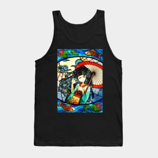 Stained Glass Fish Kimono Girl Tank Top